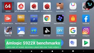 Amlogic S922X Antutu test Benchmarks Geekbench 4GFXBench appBeelink GT King Mali G52 [upl. by Ahterahs]