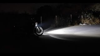 Insanely bright LED Lights on Thunderbird 350cc  Rigid Flood lights [upl. by Aksehcnarf371]