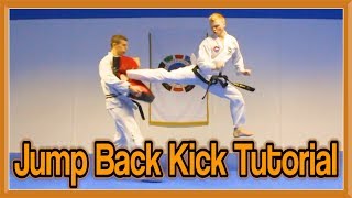 Taekwondo Jump Spin Back Kick Tutorial  GNT How to [upl. by Eisoj]