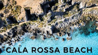 Cala Rossa Beach A Sicilian Paradise  Favignana Island  4K Drone Footage [upl. by Neomah385]