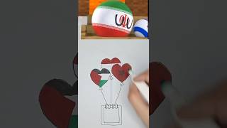 Palestine iran and Israel shortsfeeddrawingcountryballsiranisraelart [upl. by Leummas757]