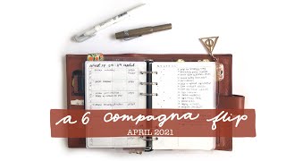 A6 Rings Flip April 2021  Gillio A6 Compagna Bullet Journal style setup [upl. by Alial492]