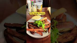 🇱🇹Lithuania what to eat Kepta Duona  fried bread with garlic  passportcookbook [upl. by Keisling]