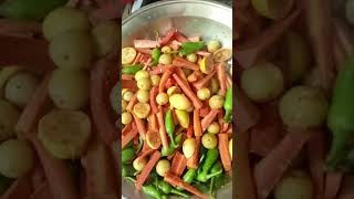 Chatpata homemade achar recipieQuick homemade pickles picklerecipe homemadequickrecipe [upl. by Annaet]