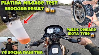 Bajaj Platina Mileage Test Mote Tyre Mein 😱😳  Unbelievable Mileage Result 😱  Public Demand ❤️ [upl. by Polash]