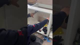 Pull out bin how to install in ￼ cabinet ￼wrench kitchen dancecover diy carpentryskills [upl. by Keating152]