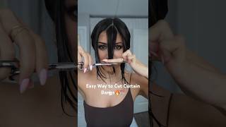 DIY CURTAIN BANGS😳😳curtainbangtutorial hairstyles hairtutorial hairhack beauty fyp [upl. by Suirauqed99]