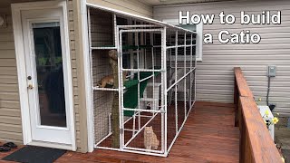 How to build a Catio outside cat enclosure DIY [upl. by Ahsilif]