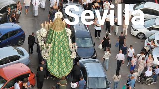 Watching this weekend street parade on our balcony Seville Spain [upl. by Acsisnarf]