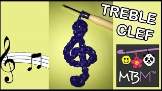 Rainbow Loom Band Treble Clef Charm  Tutorial [upl. by Eloise]