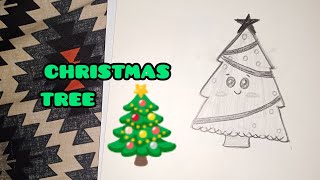 How to draw marry Christmas tree 🎄 easy Christmas tree drawing for beginners day 5 christmas [upl. by Fotzsyzrk752]