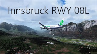 FS2004 Innsbruck RWY 08 Approach RAW FOOTAGE [upl. by Fayre871]