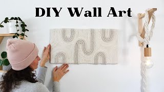 DIY Macrame Cord on Canvas DIY Wall Art [upl. by Payson570]