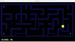 Depth First Search algorithm solves Pacman Planning Problem [upl. by Vasilek24]