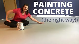 How I Painted My Concrete Floor DIY Budget Friendly Basement Floor Option [upl. by Biel]