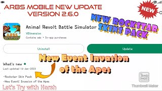 260 ARBS MOBILE NEW UPDATE VERSION  NEW ROCKSTAR SKINS PACK NEW EVENT INVASION OF THE APES  ARBS [upl. by Kirat]