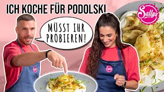 Pirogge mit Lukas Podolski  Sally kocht polnisch [upl. by Llewon508]