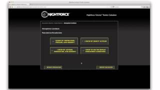 Nightforce  Velocity 1000 Reticle Selection using the Velocity Reticle Calculatormp4 [upl. by Grewitz]