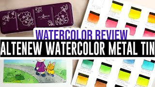 Review amp Demo  Altenew Watercolor Metal Tin Set 🎨 [upl. by Atoiganap]