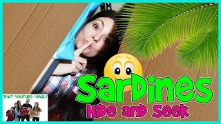 SARDINES Hide and Seek In HUGE Box Fort Ball Pit  That YouTub3 Family Family Channel [upl. by Nylorac]