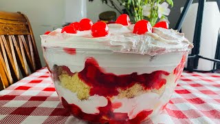 Strawberry Pineapple Punch Bowl Cake punchbowlcake dessert strawberrypineappledessert [upl. by Erdnaed451]