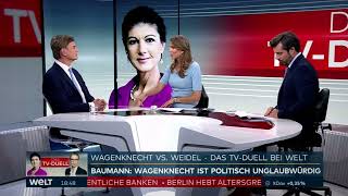 Baumann über TV Duell Wagenknecht gegen Weidel💥⚡️ [upl. by Marx]