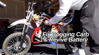 Easy Pit Bike Maintenance  Carb clean amp Battery fix [upl. by Alfred809]