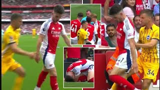 Declan Rice sent off  Brighton end 10man Arsenals winning start [upl. by Raul]