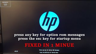 Press Any Key For Option Rom Messages Press The Esc Key For Startup Menu Windows Boot Error FIXED [upl. by Enyalaj156]