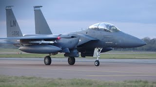 RAF Fairford spotting Inc 2 RARE diverted F15s a U2 and a B52 4th of March 4K [upl. by Manbahs]