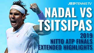 Rafael Nadal vs Stefanos Tsitsipas Extended Highlights  Nitto ATP Finals 2019 [upl. by Sivert]