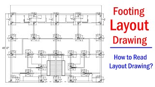 Footing Layout Drawing  How to Read Footing Layout Drawing [upl. by Geddes]