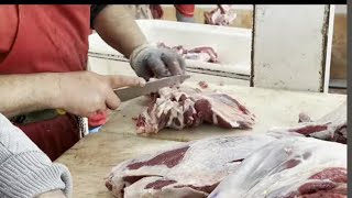 Lamb meatSeparation of fat from sheep meat [upl. by Nylloc]