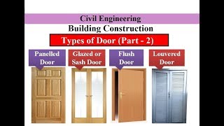 Types of Door Part 2  Door  Building Construction [upl. by Nnalyrehs]