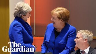 What had May and Merkel laughing together at the EU summit [upl. by Amar]