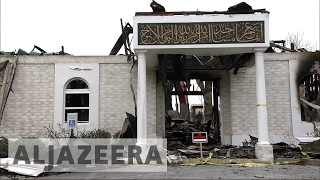 US Mosque burnt after Trump announced Muslim ban [upl. by Attekal744]