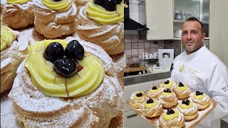 Zeppole di San Giuseppe al forno fatte in casaRicetta spettacolare fatta totalmente a mano [upl. by Bonny]