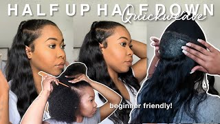 DETAILED Half Up Half Down Quick Weave With Two Ponytails  Step By Step  AliPearl Hair [upl. by Ssur]