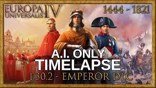 EU4 1302 Emperor DLC  Timelapse 1444  1821 AI only [upl. by Ayokahs]