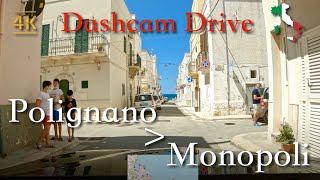 Scenic Drive Puglia Italy PolignanoMonopoli June 2021  1600  🌞 [upl. by Chilton]