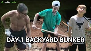 Backyard Bunker Construction 6 Hours in 2 minutes  Day 1 [upl. by Anialam]