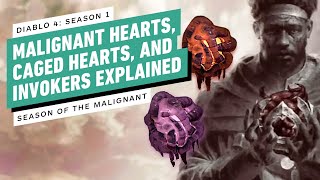 Diablo 4 Season 1 Malignant Hearts Caged Hearts and Invokers Explained  Season of the Malignant [upl. by Yracaz]