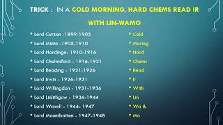 TRICK TO REMEMBER Names of Viceroys in chronological order UPSC Prelims [upl. by Charmine]