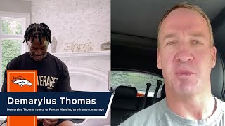 Demaryius Thomas reacts to Peyton Mannings retirement message [upl. by Trace306]