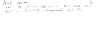 10 Dual Tensors  Tensor Analysis [upl. by Wichman]