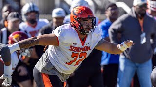 Taliese Fuaga Highlights  Senior Bowl  OT Oregon State [upl. by Neddra]