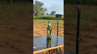 air rifle vs beer bottle experiment testfiring viralvideo [upl. by Noisla]