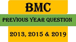 BMC Previous Year Question 2013 2015 amp 2019  Civil engineering [upl. by Nodaj641]