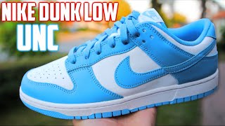 Nike Dunk Low UNC University Blue Review and OnFeet [upl. by Tasia]