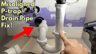 Misaligned P trap with Drain Pipe  How to Fix [upl. by Elaina]